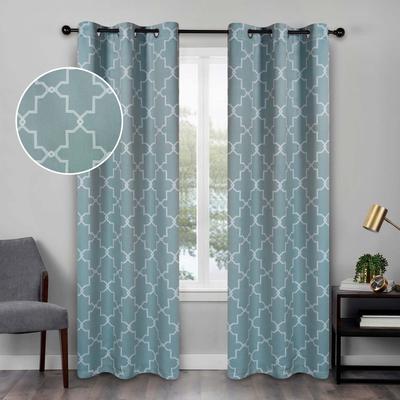 Superior Trellis Washable Room Darkening Curtains, Set of 2 Panels