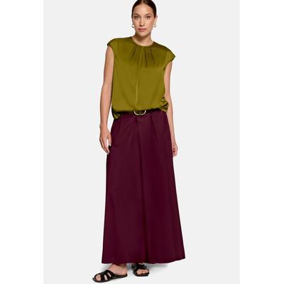 Satinbluse ZERO "Damen mit Rundhalsausschnitt", Damen, Gr. 42, grün (fir grün), Satin, Obermaterial: 96% Polyester, 4% Elasthan, figurumspielend normal, Rundhals, Blusen