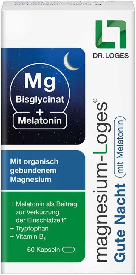 Magnesium-Loges Gute Nacht mit Melatonin Kapseln
