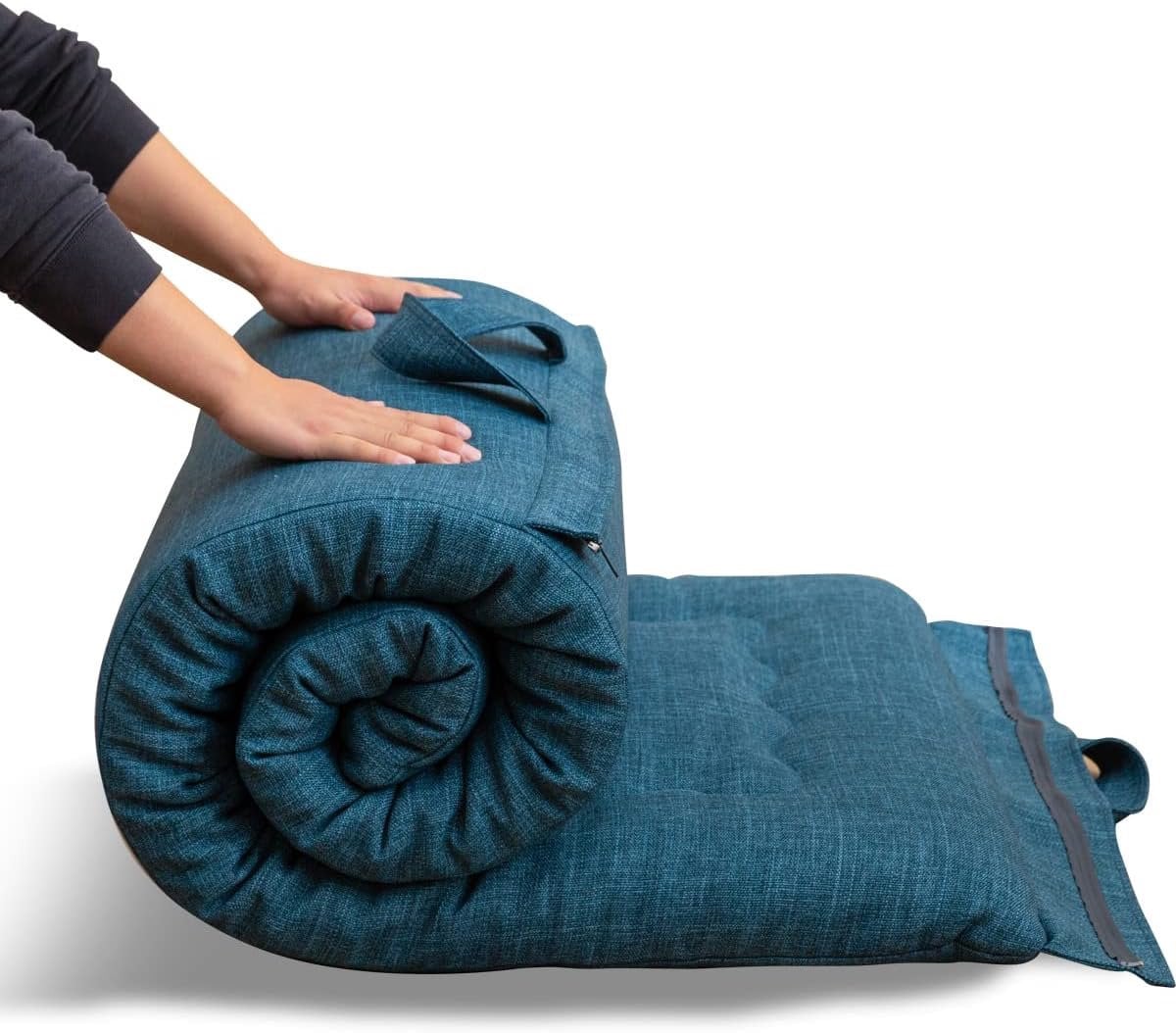 MAXYOYO Draagbare opvouwbare futon matras met hypoallergene stof en hoogwaardig schuim voor volwassenen