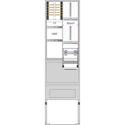 Hager ZAS205BD25T Zähleranschlusssäule 205, universZ, 2 Zählerplätze, 3-Punkt, 5-polig