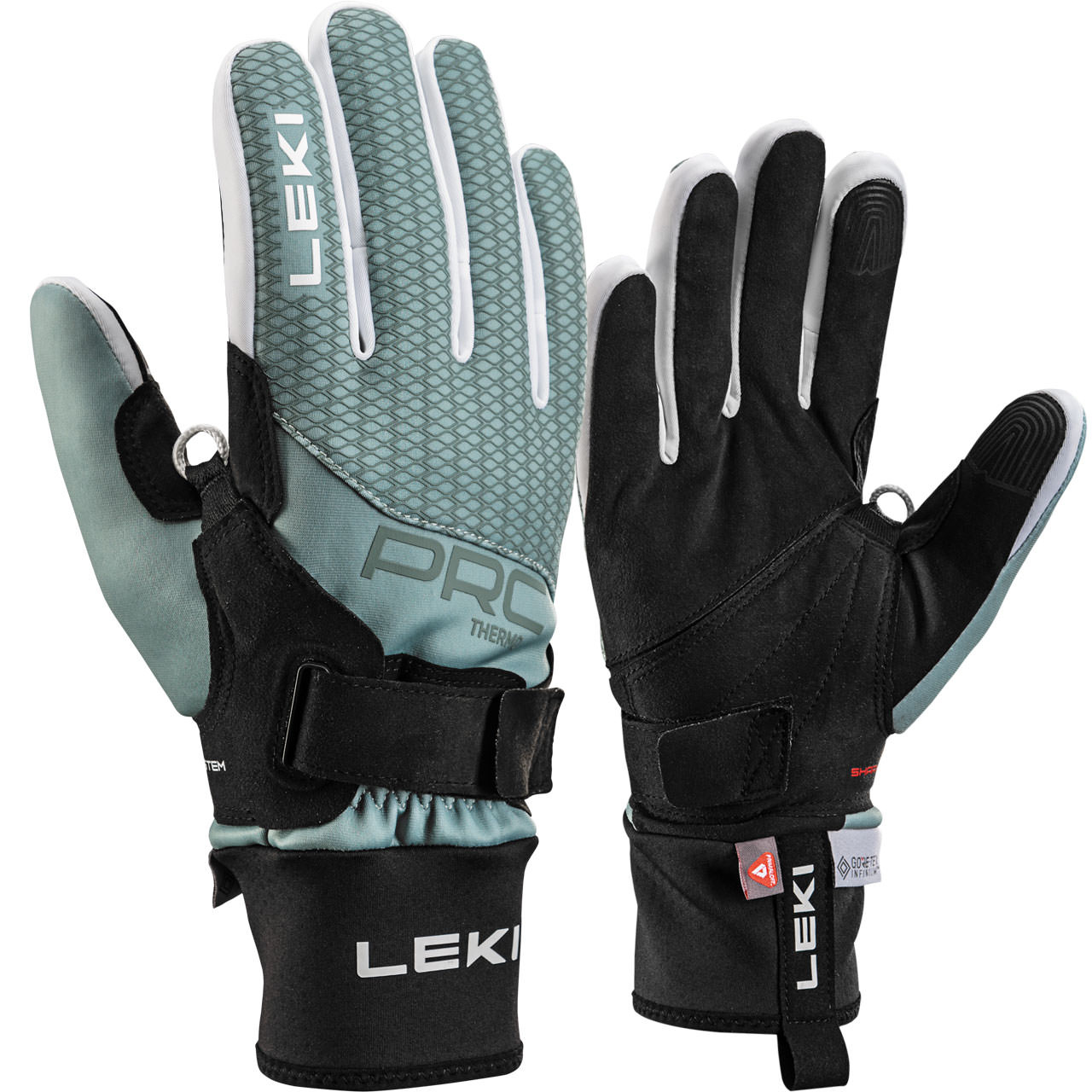 Leki Damen Handschuh Nordic THERMOPLUS SHARK black/ice green - 6,0