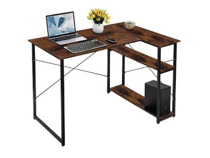 KEDIA Bureau Informatique e-sport Couleur Bois Naturel 100*75*70cm peu Encombrant Facile à Assembler Stable Bureau pour Ordinateur