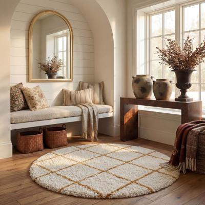 SAFAVIEH Hudson Shag Estella Diamond Trellis 2-inch Thick Rug