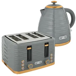 KOCHER-TOASTER-SET 2er Set Kunststoff Stahl Grau