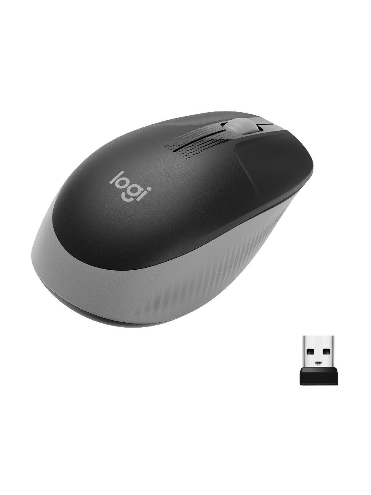 Logitech M190 Full-size Wireless Optical PC Mouse - Mid Grey - Maus (Grau)