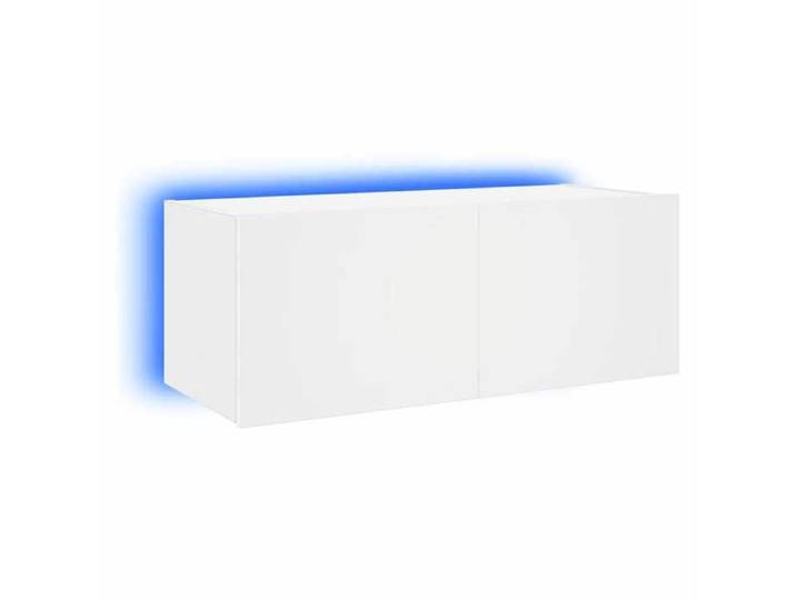 BEST-HOME Meuble de salon - UU - Meuble TV/hifi - mural avec lumières LED blanc 80x35x31 cm HH17560