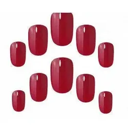 Elegant Touch Polished Colour 24 Nails With Glue Squoval Rich Red