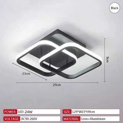 Uplifted Finds Modern LED Ceiling Light Creative Dimmable Indoor Lighting Fixture warm Light black