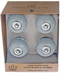 IH Casa Decor Decorative Smooth Ceramic Knob Set Of 4 Grey
