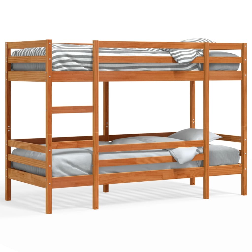 Maison Exclusive - Etagenbett Wachsbraun 75x190 cm Massivholz Kiefer