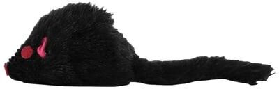 Uplift Essentials Interactive Plush Rattle Mouse Cat Toy black