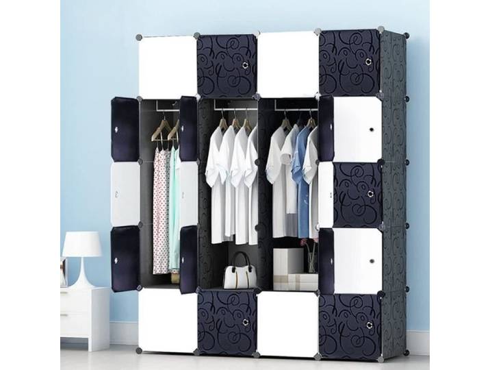 Armoire de Chambre Armoire à rangement DIY 20 Cubes 5 étages