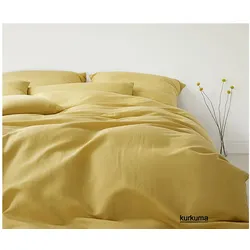 Elegante Bettwäsche Breezee - 135x200 cm + 80x80 cm kurkuma