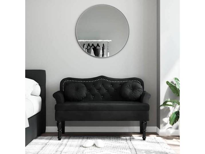 Automne/hiver  Noir Banc avec coussins Noir 120 5x65x75cm Velours - Hauteur:75cm DEC9799874