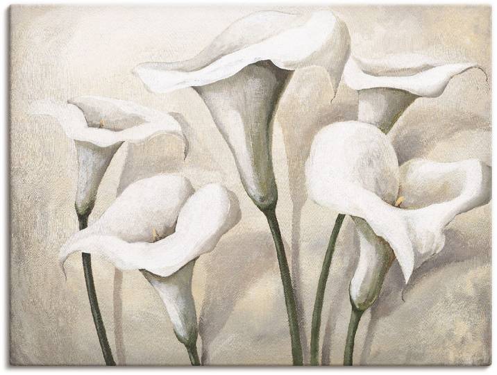 Leinwandbild ARTLAND Callas I , beige (farbe bild(er): naturfarben), B:60cm H:45cm, Bilder, Leinwandbild, auf Holzrahmen gespannt