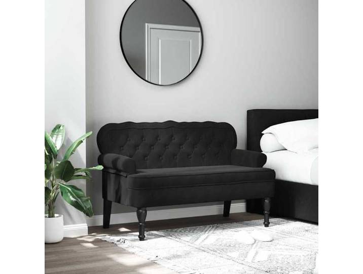 Soldes Flottants Banc Moderne/Bout de lit - CLOUD - 110 kg par siège - Siège/Banquette - avec dossier Noir 119 5x64 5x75cm Velours