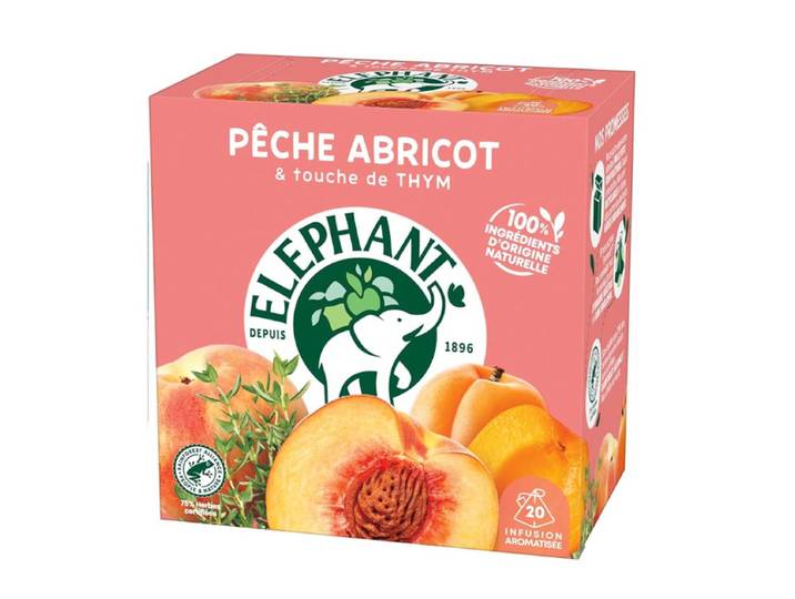 ELEPHANT Pêche abricot 20 sachets