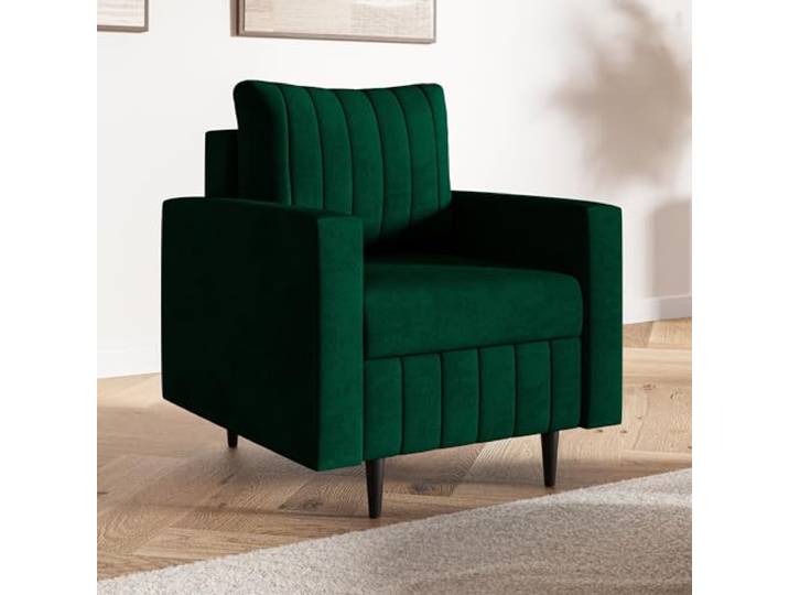 MOTIVENA Leo Sofa Sessel Wohnzimmer Modern, Ohrensessel, Loungesessel Wohnzimmer, Clubsessel, Couch Sessel, Polstersessel, Sofa Chair, Einzelsofa, Bonellfederkern (H4), Samt Grün
