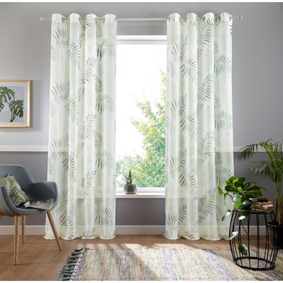 Gardine OTTO HOME "Paula" Gr. 2, grün, B:140cm H:175cm, Voile, Polyester, Gardinen, Gardine, Halbtransparent, Voile, Polyester