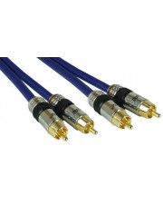 InLine Premium Audiokabel RCA M bis M 10 m doppelt abgeschirmtes Koaxialkabel Blau (89710P)