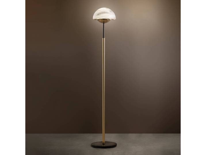 Sil-Lux Designer Stehlampe Moon, bronze / altmessing, für Wohn- / Esszimmer, Metall, Design, Stehlampe
