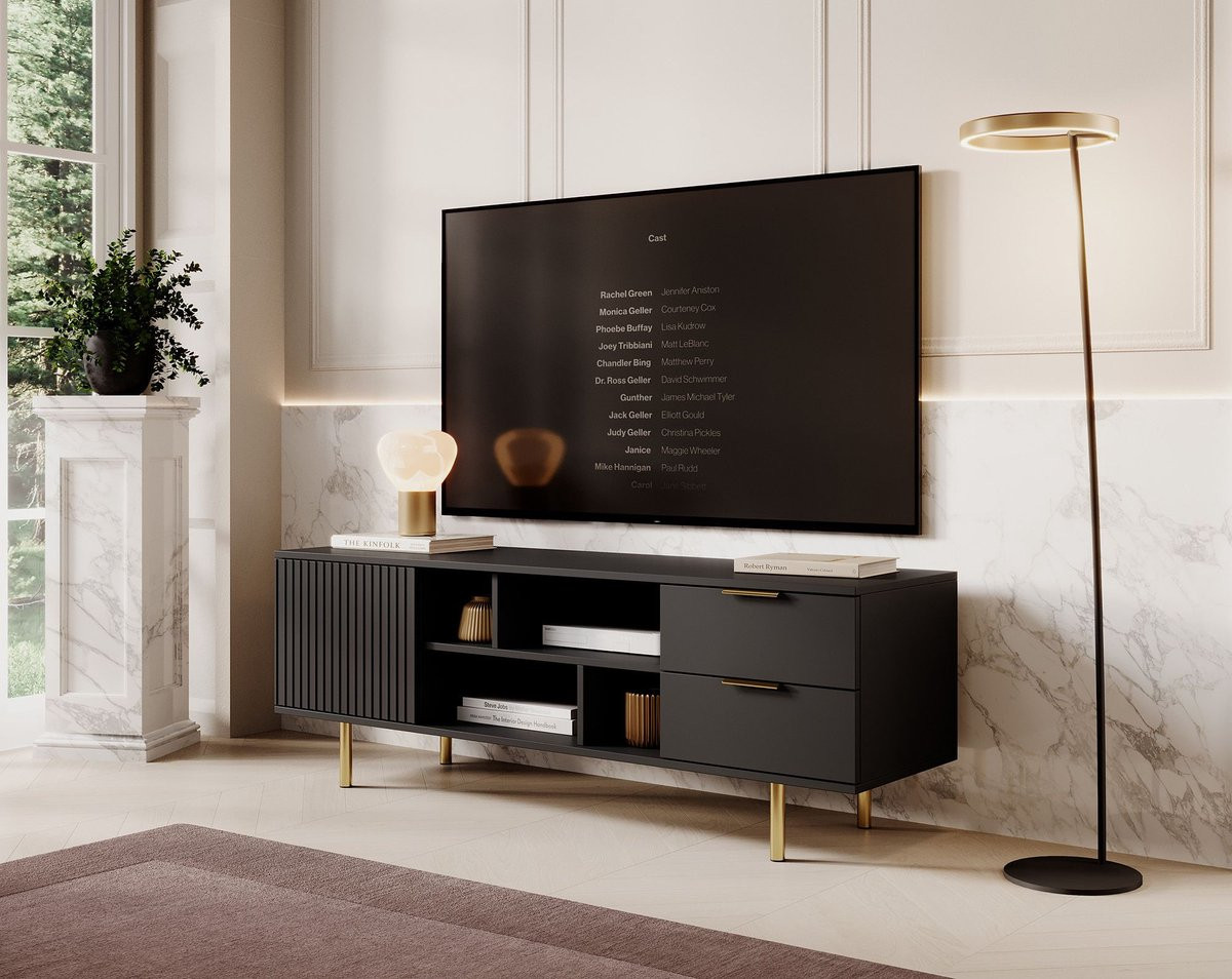 Meubella TV-meubel Nicola Mat zwart 150 cm