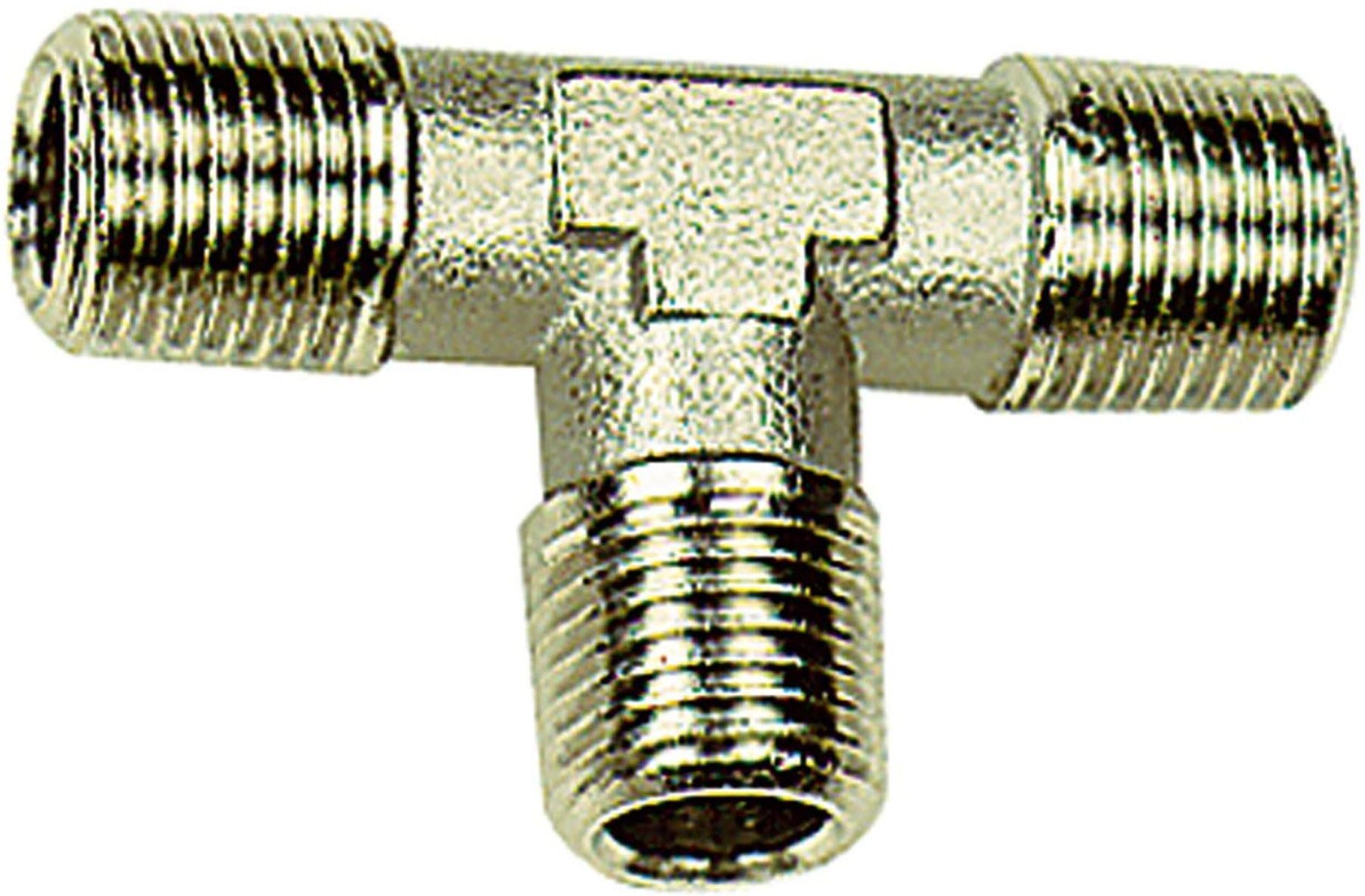 Riegler T-Stück, außen/außen/außen, R 1, SW 30, Messing vernickelt (N 254.07)