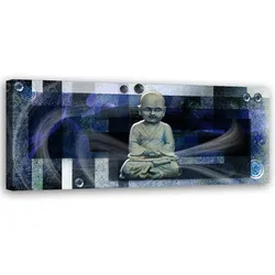 WANDBILD buddha auf blauem hintergrund