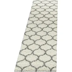 Teppich Schlafzimmer Hochflor Skandinavisch Samtweich Waschbar Strapazierfähig Wohnzimmer Läufer Creme 80x250 cm – RONDA von Kadima Design