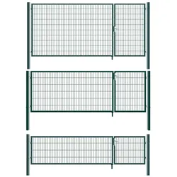 Aileenstore Gartentor Zauntor Einfahrtstor Stabmattenzaun Doppelflügel Grün 2000 x 3500 mm
