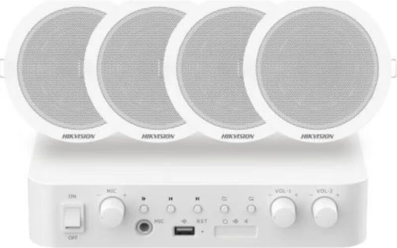 Hikvision Ds-Qae0ka60206-4 Kit De Amplificador Y 4 Altavoces De Techo 347000213 Talla Única Unisex