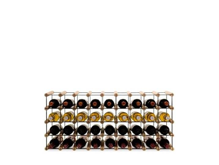 PROREGAL Modulares Weinregal VINOTECA MOD Metal HxBxT 42,5x92,5x24,5cm 9x4 Flaschen Massives Kiefernholz Natur Weinhalter Weinständer Flaschenständer Flaschenregal Holzregal