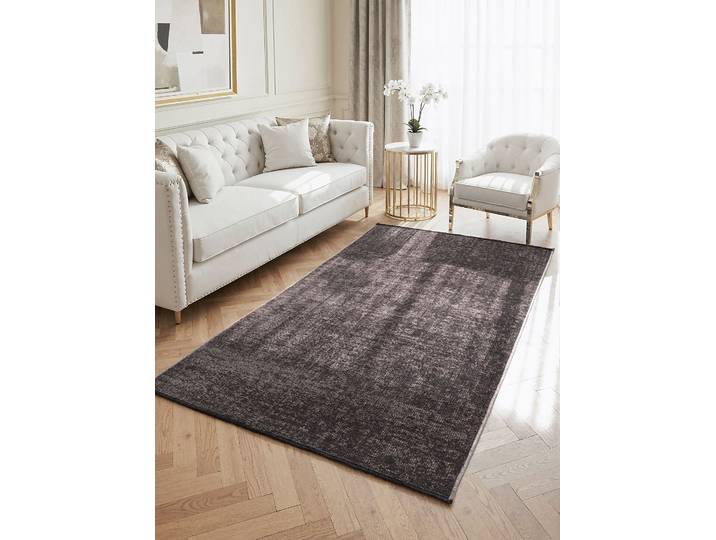 Tapis à mèches courtes Prisma Marron/Brun rouge 200 x 290cm Coton