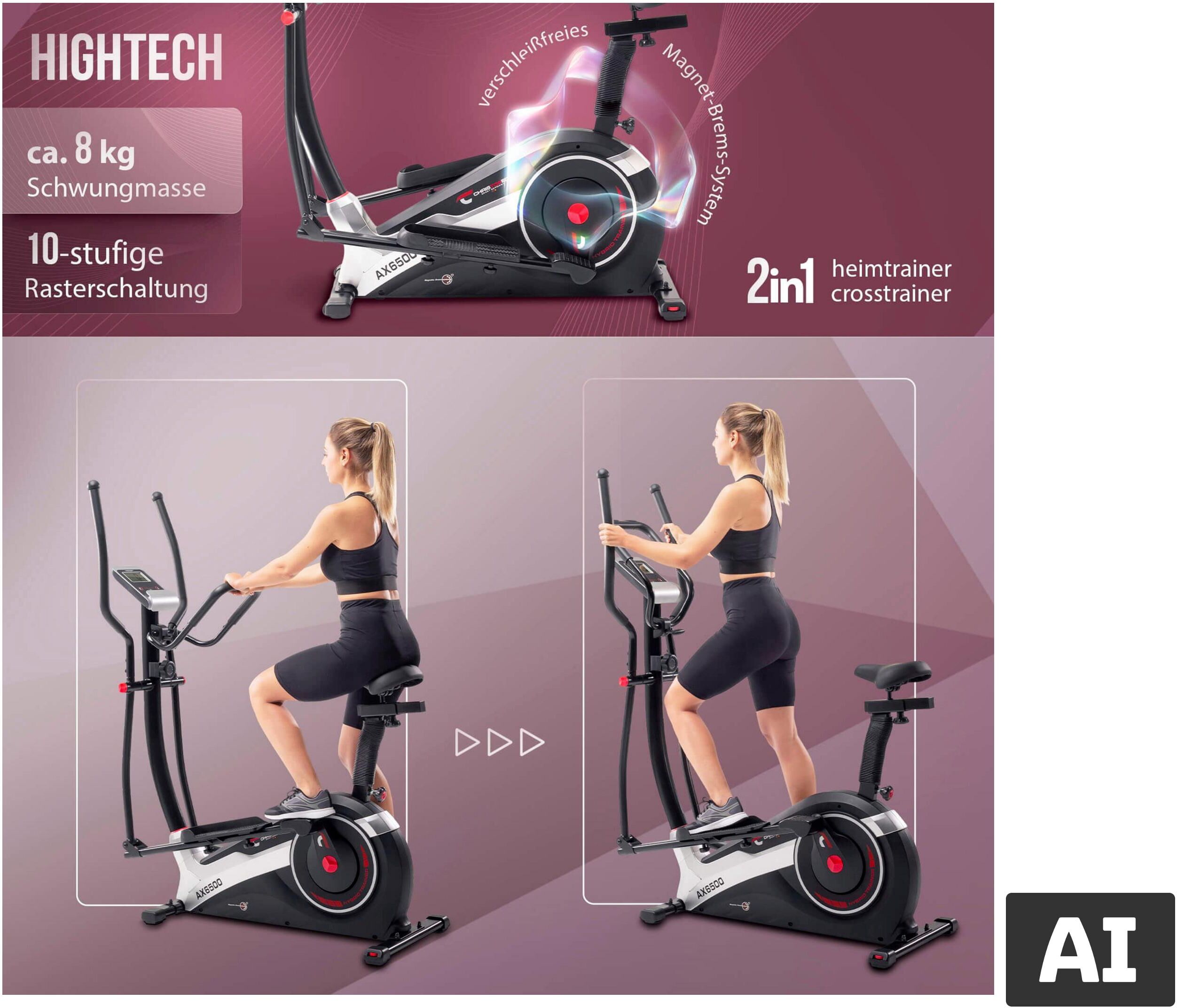 CHRISTOPEIT Hybrid Trainer »AX 6500«, Heim- Crosstrainer 2in1