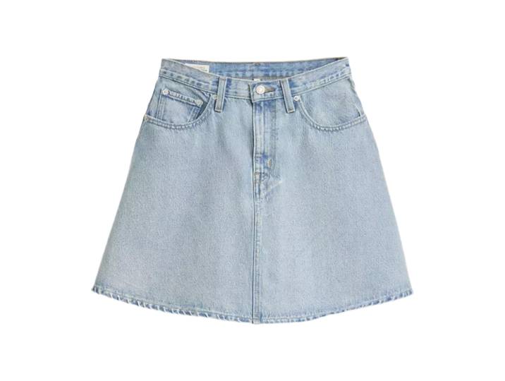 LEVI'S Minijupe à Volant Bleu - Medium Wash