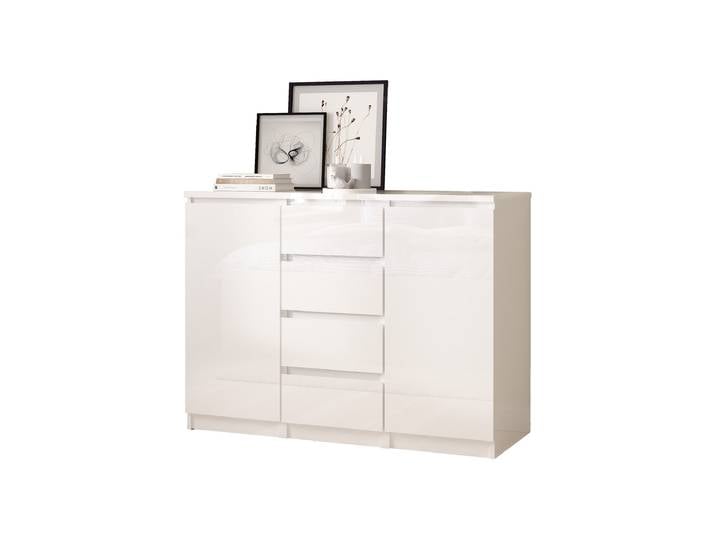 Sideboard mit 4 Schubladen weiß hochglanz 121 cm - NAIA