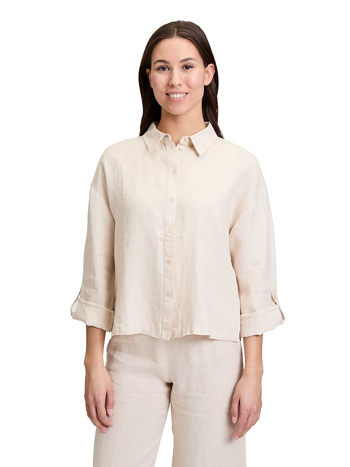 CARTOON Leinen-Hemd in Creme - 44