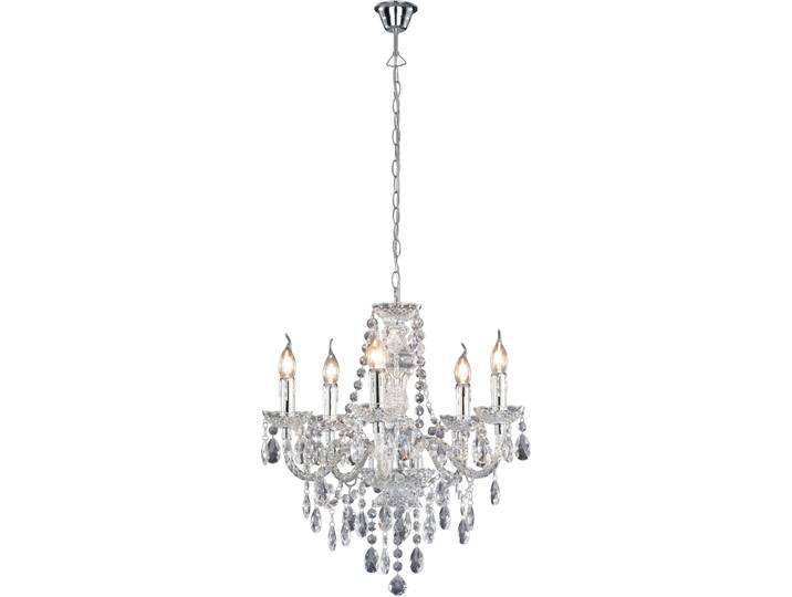 REALITY LEUCHTEN Kronleuchter LÜSTER , silber (silberfarben), 5, Ø 51cm H: 57cm, Leuchten, Brennstellen in Flammenoptik, Kronleuchter