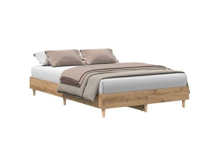 PUGYNBK Bett 120 x 190 cm, ohne Matratze, Eiche, Holz Lattenrost, robuste Füße, stabil, langlebig, für Schlafzimmer