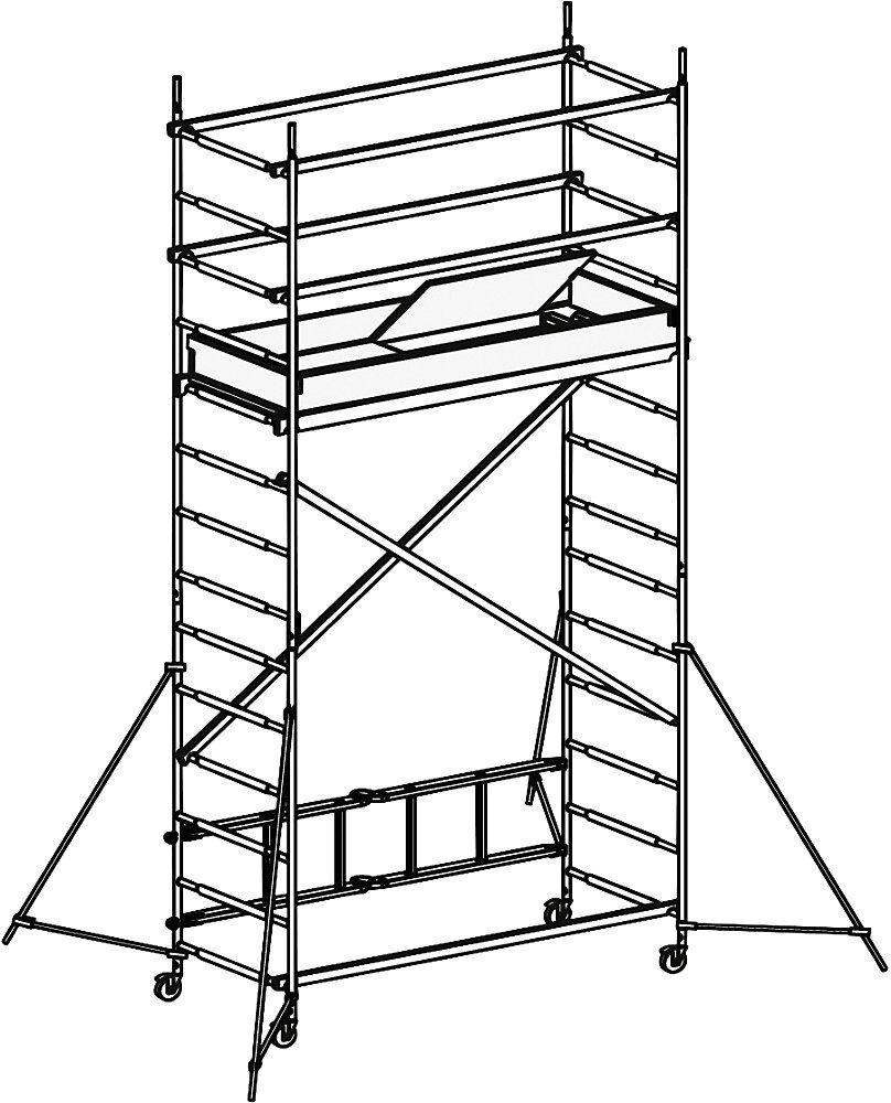 Modulgerüst ALUPRO CONCEPT, Modul 1+2, Standhöhe 2,65 m, Plattformlänge 1,58 m HYMER