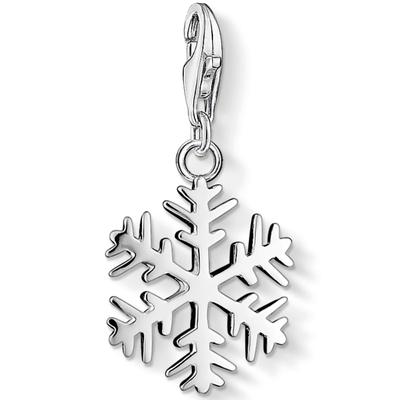 Charm-Einhänger THOMAS SABO "Schneeflocke", silber (silberfarben), Charms, Damen, Silber 925 (recycelt)