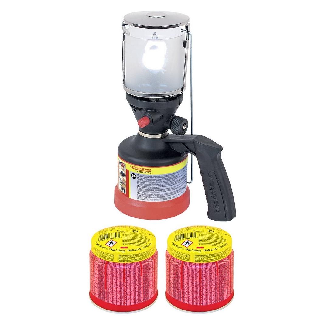 Rothenberger Industrial Scout Campinglampe inklusive 3x C200 Stechkartusche (1500004209)