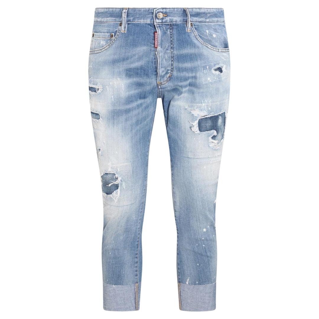 Dsquared2 Sailor Jean Destroyed Reinforced Denim Blue Jeans