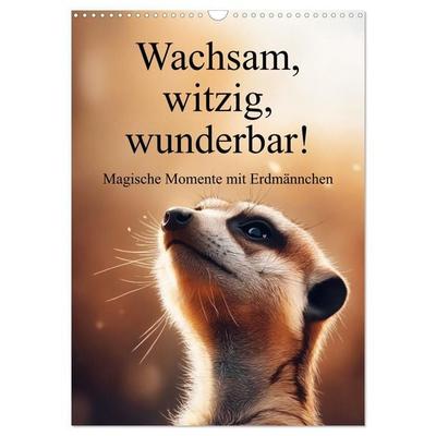 Wachsam, witzig, wunderbar! - Magische Momente mit Erdmännchen (Wandkalender 2027 DIN A3 hoch), CALVENDO Monatskalender