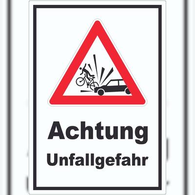 HB-Druck Aufkleber Auto und Fahrradfahrer Unfall A2 (420x594mm)