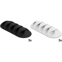 DELOCK Kabelhalter mit 5 Durchführungen selbstklebend Set 6