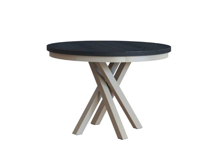 Design Möbel Wohnzimmertisch KRYSS – Runder ausziehbarer Esstisch im modernen Loft-Stil 100-160CM