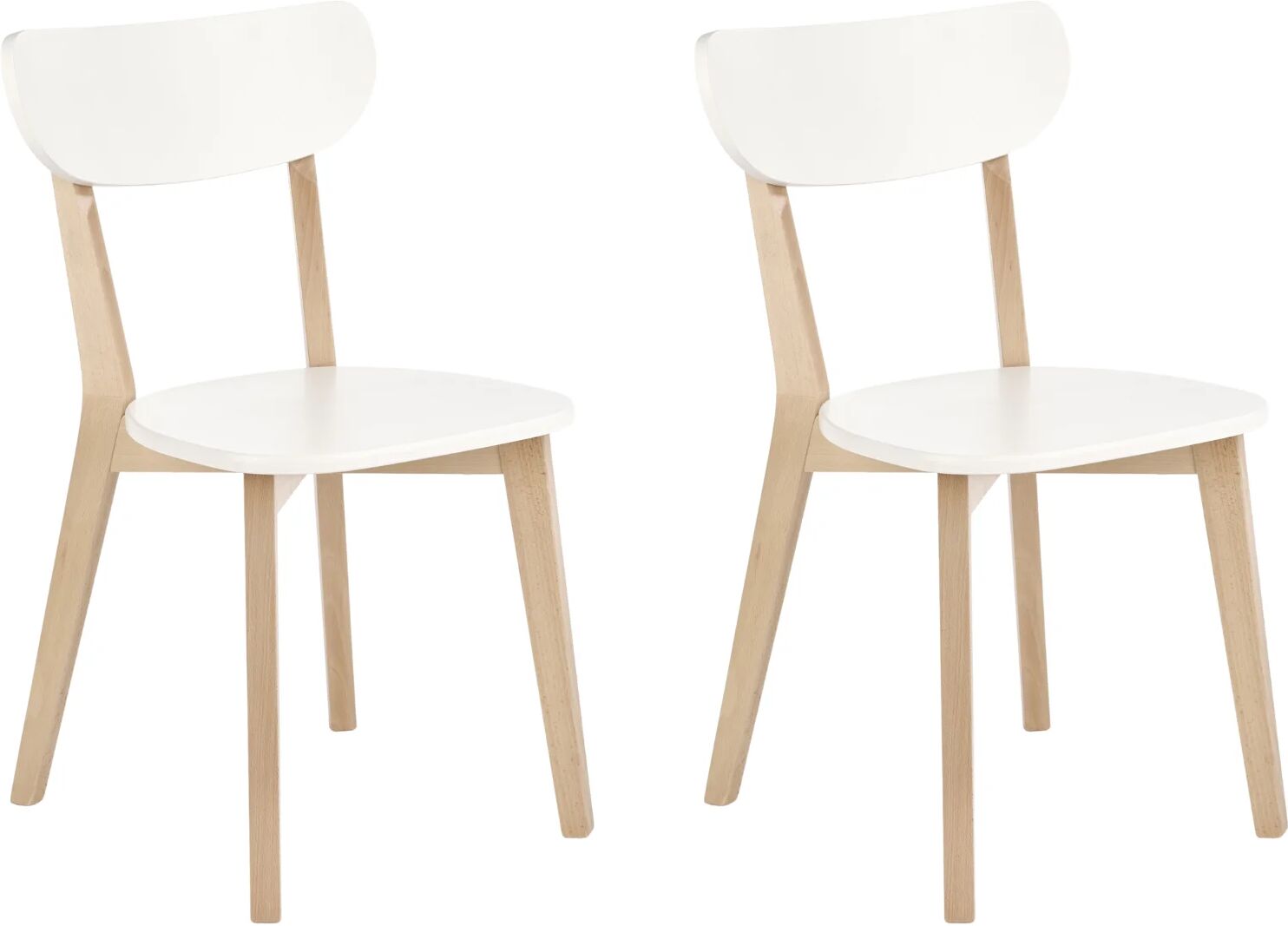 garneroarredamenti Set 2 sedie soggiorno design moderno bianco rovere Scandy