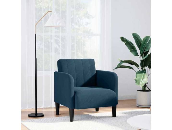 Fauteuil canapé avec accoudoirs velours bleu 54 cm 4100577